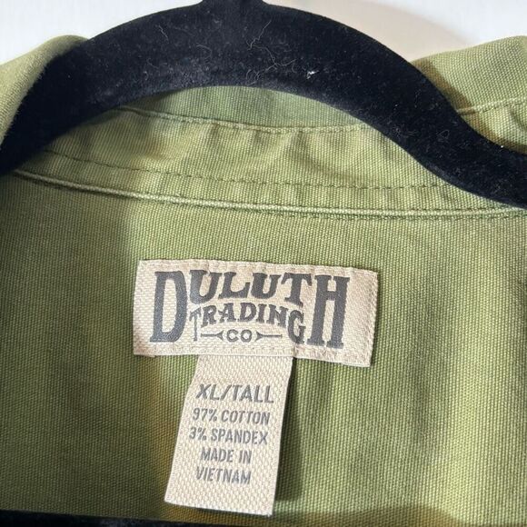 Duluth Trading Co. XL Tall olive green short sleeve canvas heavy duty shirt two - Picture 11 of 11